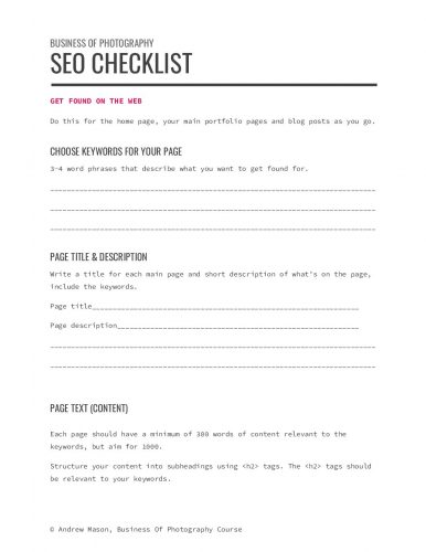 Keyword Worksheet